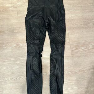 Spanx faux leather motorcycle leggings